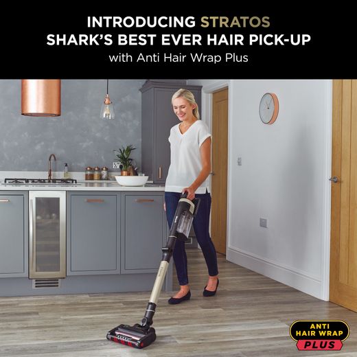 Shark Stratos with Anti-Hair Wrap Plus & Clean Sense IQ IZ400UKT Cordless Vacuum Cleaner - Charcoal Grey / Copper