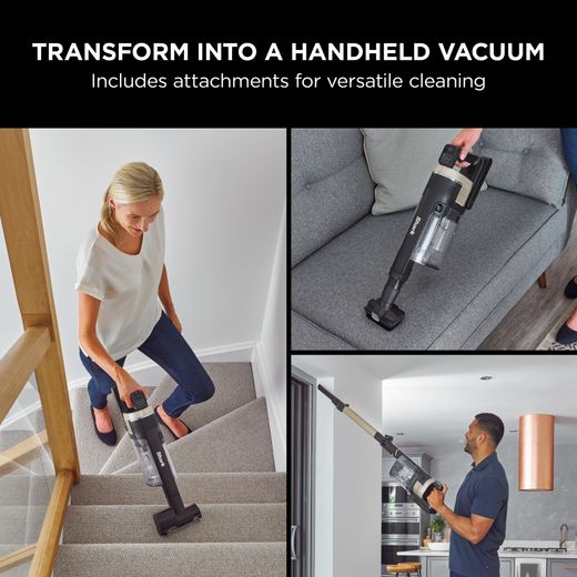 Shark Stratos with Anti-Hair Wrap Plus & Clean Sense IQ IZ400UKT Cordless Vacuum Cleaner - Charcoal Grey / Copper
