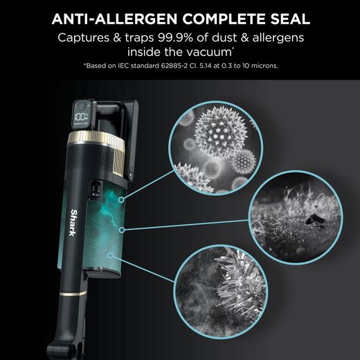 Shark Stratos with Anti-Hair Wrap Plus & Clean Sense IQ IZ400UKT Cordless Vacuum Cleaner - Charcoal Grey / Copper