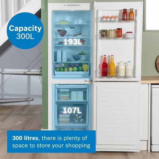 Bosch Series 2 50/50 Total No Frost Fridge Freezer - White - E Rated