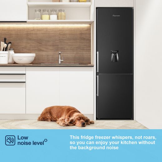 Fridgemaster Freestanding 180cm High E Rated 70/30 Fridge Freezer - Black - MC55265DEB