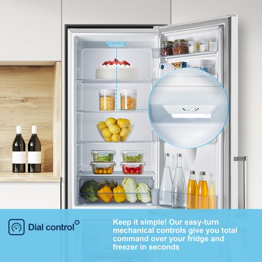 Fridgemaster Freestanding 180cm High E Rated 70/30 Fridge Freezer - White - MC55265DE