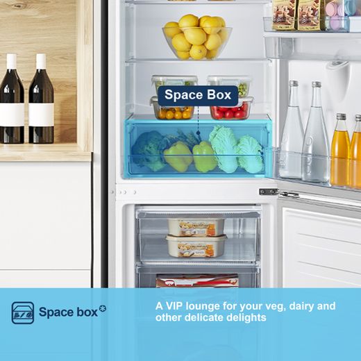 Fridgemaster Freestanding 180cm High E Rated 70/30 Fridge Freezer - White - MC55265DE