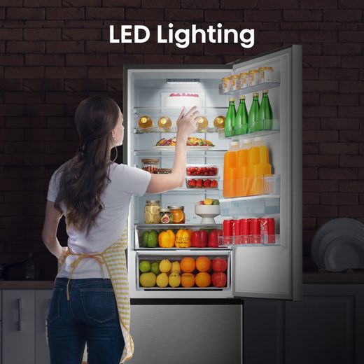 Hisense Freestanding 200cm High E Rated 60/40 Fridge Freezer - Stainless Steel - RB435N4WCE