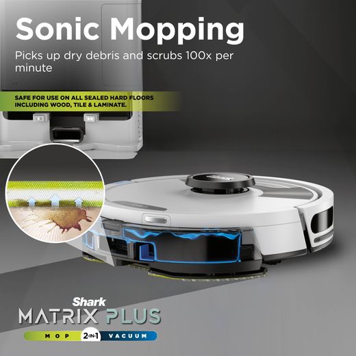 Shark Matrix Plus 2-in-1 RV2620WAUKWH Robotic Vacuum Cleaner - Silver