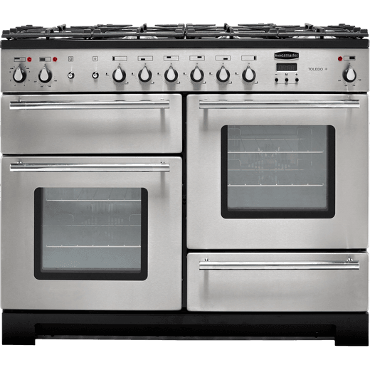 Rangemaster Toledo + 110cm Dual Fuel Range Cooker - Stainless Steel / Chrome - A/A Rated