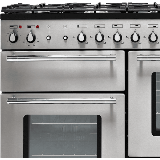 Rangemaster Toledo + 110cm Dual Fuel Range Cooker - Stainless Steel / Chrome - A/A Rated