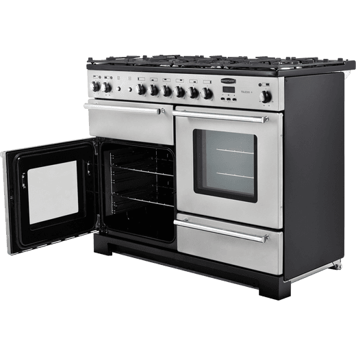 Rangemaster Toledo + 110cm Dual Fuel Range Cooker - Stainless Steel / Chrome - A/A Rated