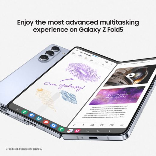 Samsung Galaxy Z Fold5 5G 512 GB Folding Smart Phone in Phantom Black