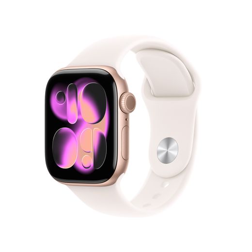 Apple Watch Series 11, 42mm, Rose Gold Aluminium Case, GPS [2025] - Light Blush Sport Band - S/M