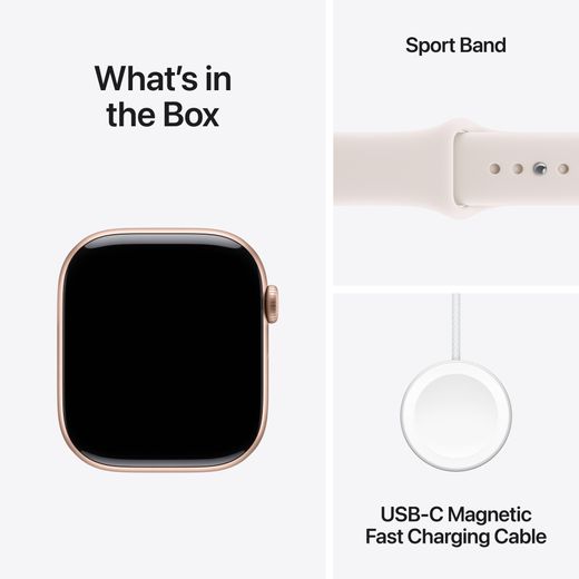 Apple Watch Series 11, 46mm, Rose Gold Aluminium Case, GPS + Cellular [2025] - Light Blush Sport Band - S/M
