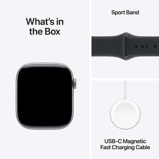 Apple Watch Series 11, 46mm, Space Grey Aluminium Case, GPS + Cellular [2025] - Black Sport Band - S/M