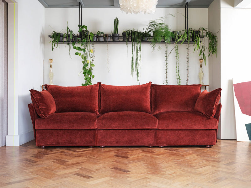 Model 06 3 Seater Sofa Faux Leather Chestnut