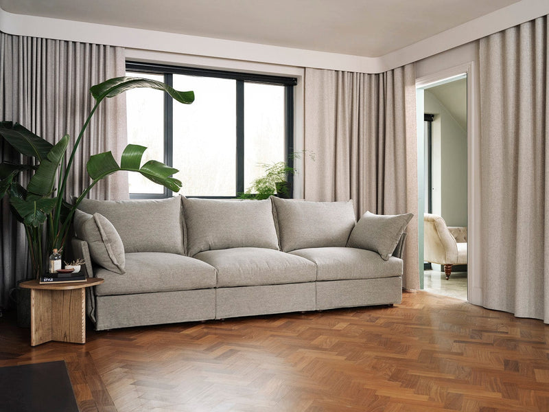 Model 06 3 Seater Sofa Faux Leather Chestnut