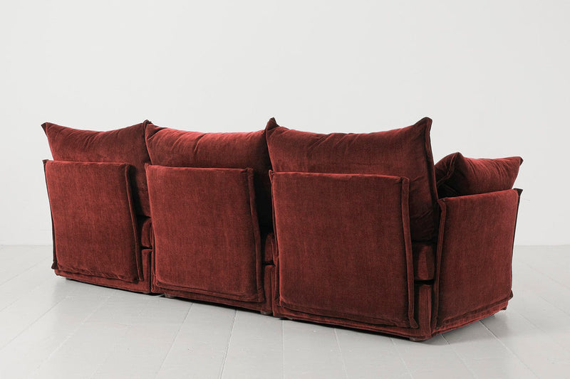 Model 06 3 Seater Sofa Faux Leather Chestnut