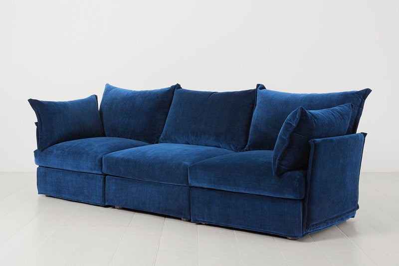 Model 06 3 Seater Sofa Faux Leather Chestnut