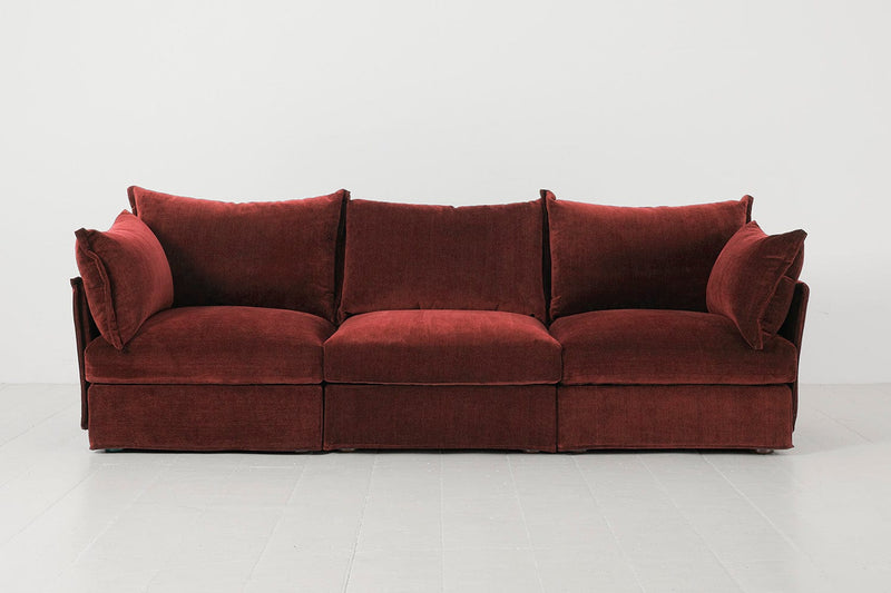 Model 06 3 Seater Sofa Faux Leather Chestnut