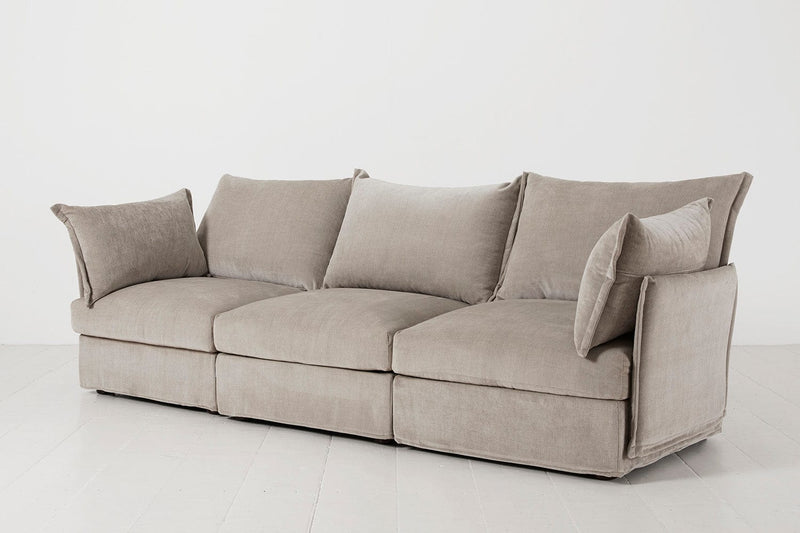 Model 06 3 Seater Sofa Faux Leather Chestnut