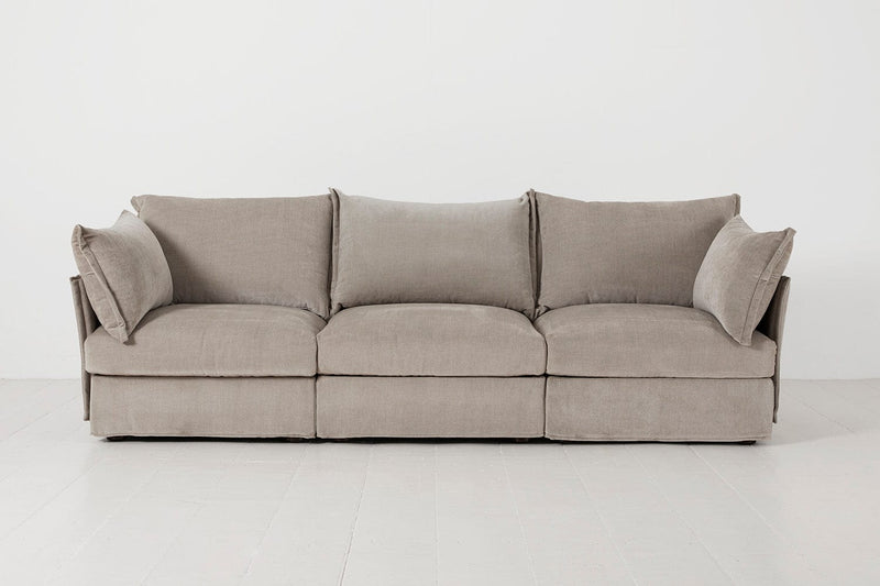 Model 06 3 Seater Sofa Faux Leather Chestnut