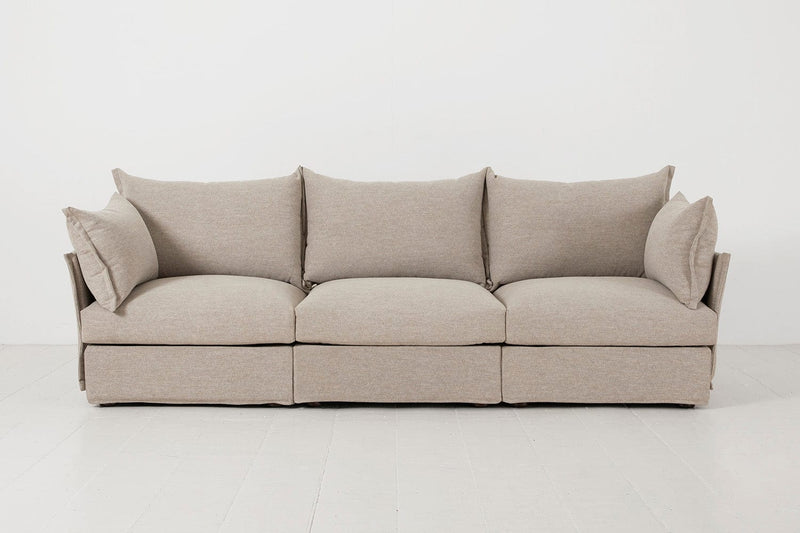 Model 06 3 Seater Sofa Faux Leather Chestnut