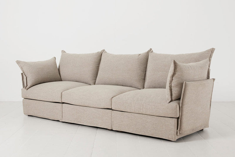Model 06 3 Seater Sofa Faux Leather Chestnut