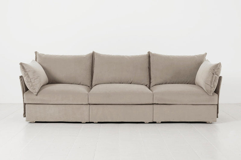 Model 06 3 Seater Sofa Faux Leather Chestnut