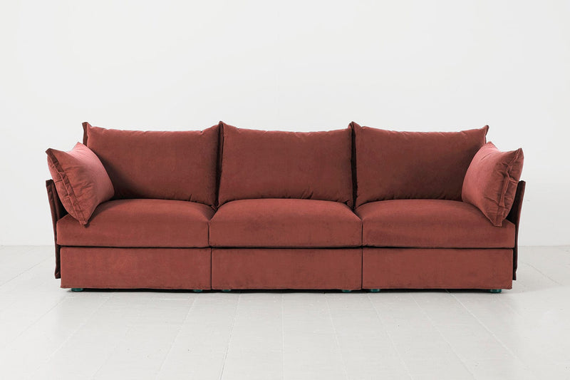 Model 06 3 Seater Sofa Faux Leather Chestnut