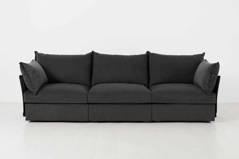Model 06 3 Seater Sofa Faux Leather Chestnut