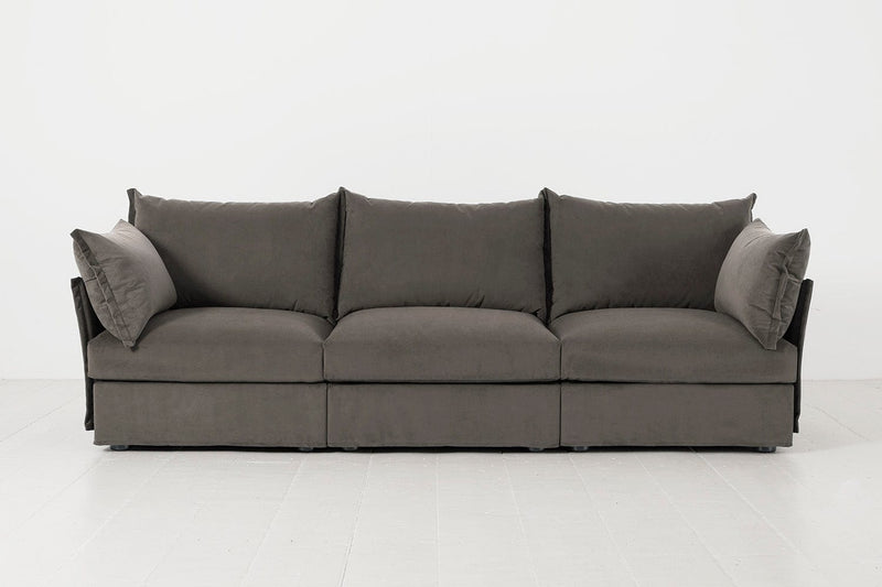 Model 06 3 Seater Sofa Faux Leather Chestnut