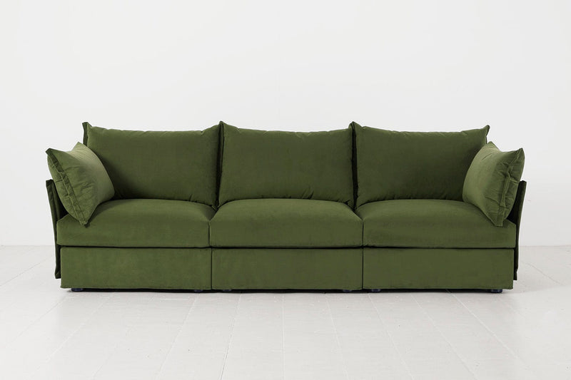 Model 06 3 Seater Sofa Faux Leather Chestnut