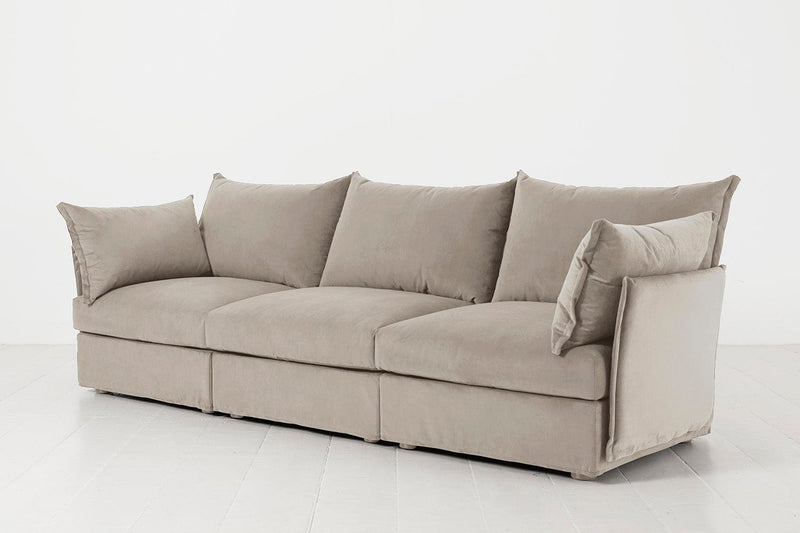 Model 06 3 Seater Sofa Faux Leather Chestnut