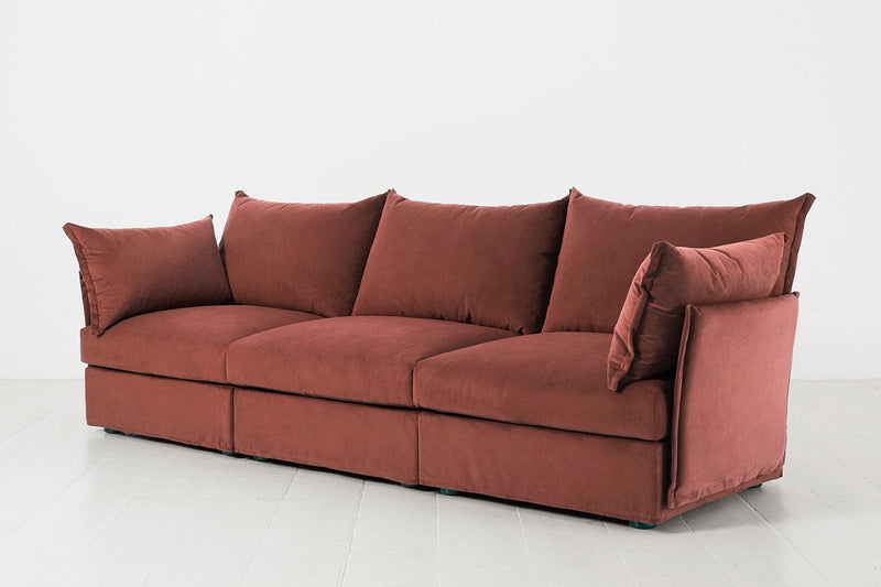 Model 06 3 Seater Sofa Faux Leather Chestnut