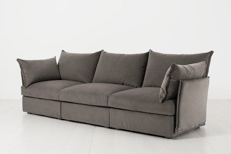 Model 06 3 Seater Sofa Faux Leather Chestnut
