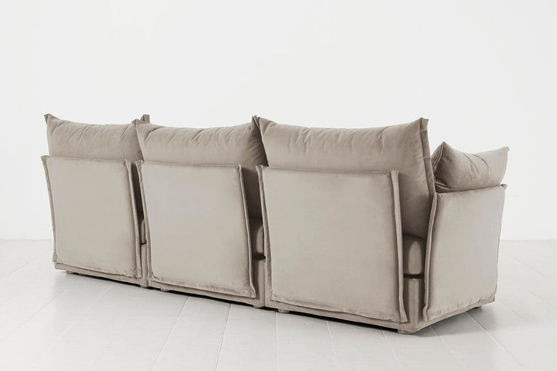 Model 06 3 Seater Sofa Faux Leather Chestnut