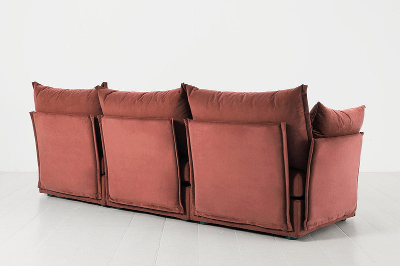 Model 06 3 Seater Sofa Faux Leather Chestnut