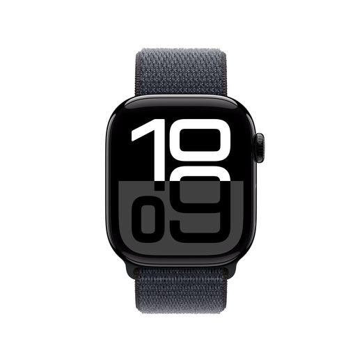 Apple Watch Series 10, 42mm, Jet Black Aluminium Case, GPS + Cellular [2024] - Ink Sport Loop