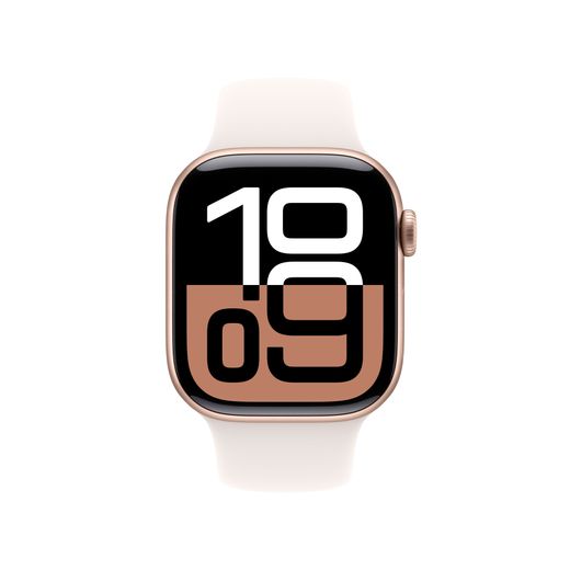 Apple Watch Series 10, 42mm, Rose Gold Aluminium Case, GPS + Cellular [2024] - Light Blush Sport Band - S/M