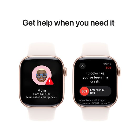 Apple Watch Series 10, 42mm, Rose Gold Aluminium Case, GPS + Cellular [2024] - Light Blush Sport Band - S/M