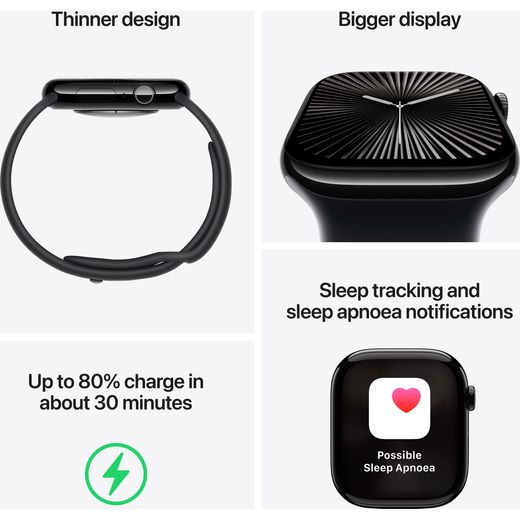 Apple Watch Series 10, 46mm, Natural Titanium Case, GPS + Cellular [2024] - Natural Milanese Loop - S/M