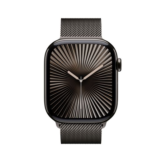 Apple Watch Series 10, 46mm, Slate Titanium Case, GPS + Cellular [2024] - Slate Milanese Loop - S/M