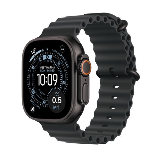 Apple Watch Ultra 3, 49mm, Black Titanium Case, GPS + Cellular [2025] - Black Ocean Band