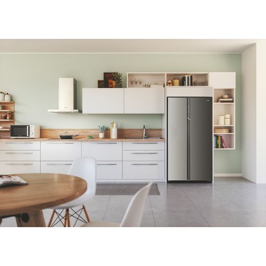 Candy American Fridge Freezer - Stainless Steel - E Rated