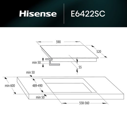 Hisense E6422SC Built In Ceramic Hob - Black
