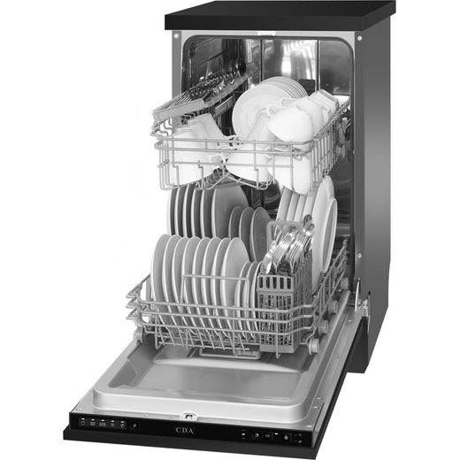 CDA SCD4509 Built In Slimline Dishwasher - Black