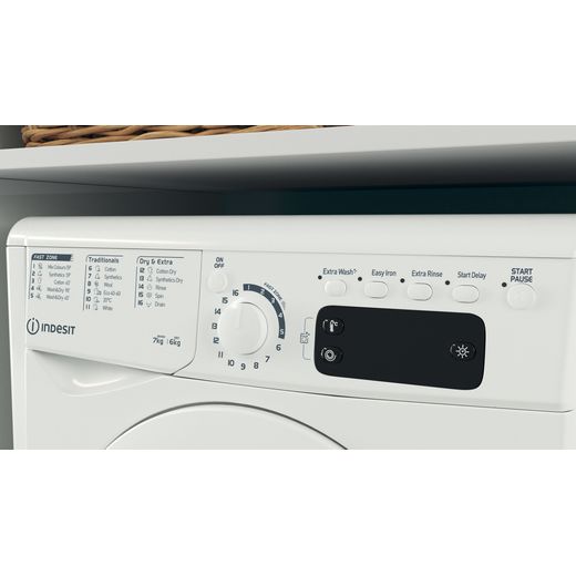 Indesit 7Kg / 6Kg Washer Dryer - White - D Rated