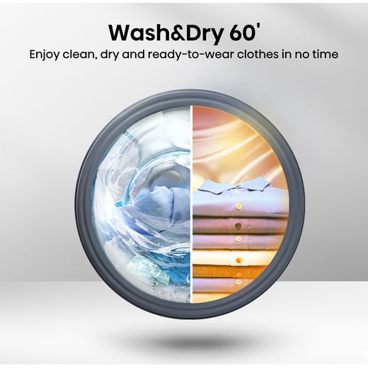 Hisense 3S Series 9Kg / 6Kg Washer Dryer - White - D Rated