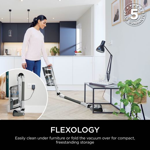 Shark PowerPro Pet with Anti Hair Wrap & Floor Detect IZ380UKT Cordless Vacuum Cleaner - Metallic White