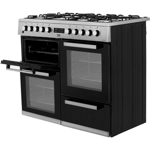 Beko 100cm Dual Fuel Range Cooker - Stainless Steel - A/A Rated