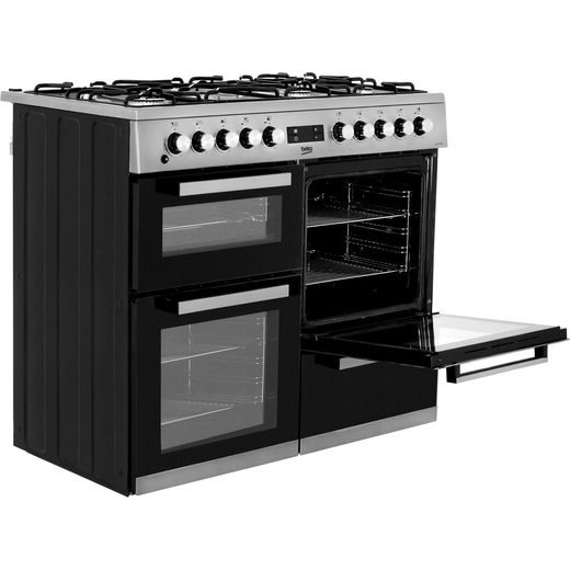Beko 100cm Dual Fuel Range Cooker - Stainless Steel - A/A Rated