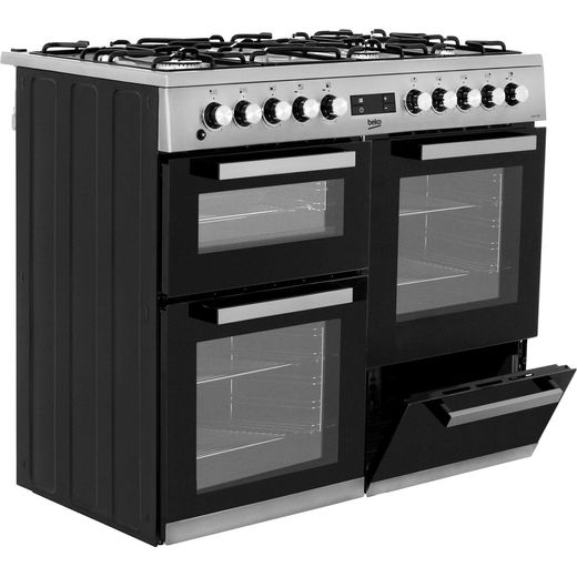 Beko 100cm Dual Fuel Range Cooker - Stainless Steel - A/A Rated